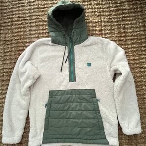 Billabong White and Green Hoodie